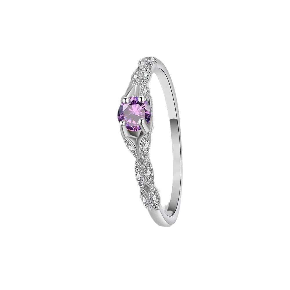 Light Luxury Amethyst Zirconia Women’s Ring