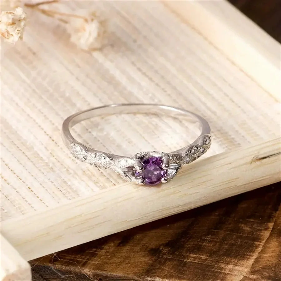 Light Luxury Amethyst Zirconia Women’s Ring
