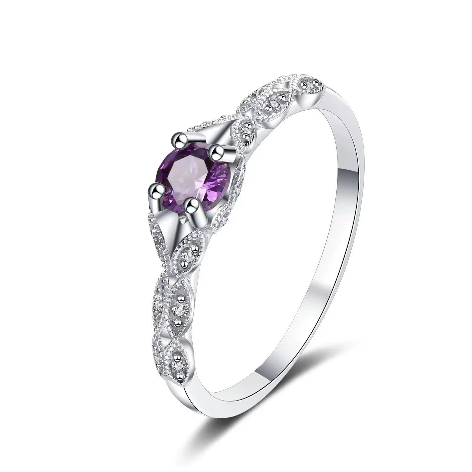 Light Luxury Amethyst Zirconia Women’s Ring