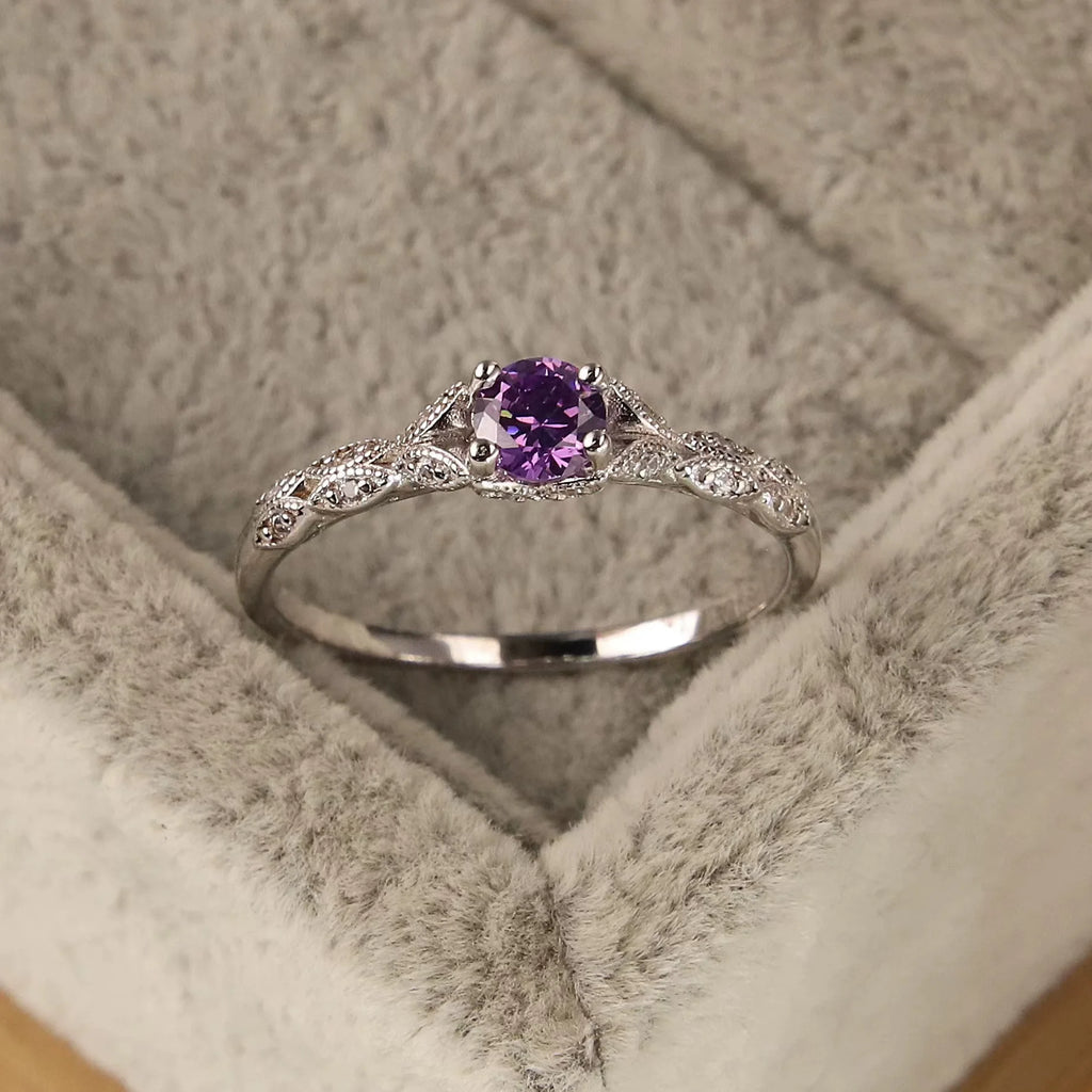 Light Luxury Amethyst Zirconia Women’s Ring